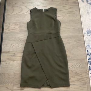 Ann Taylor Olive Asymmetrical Dress Size 10